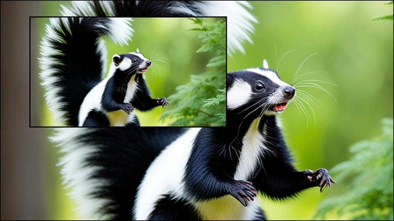 A garden with barriers and natural repellents to deter skunks, showcasing effective prevention methods.